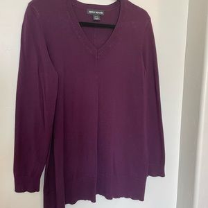 DKNY SUPER SOFT PURPLE V-NECK SWEATER